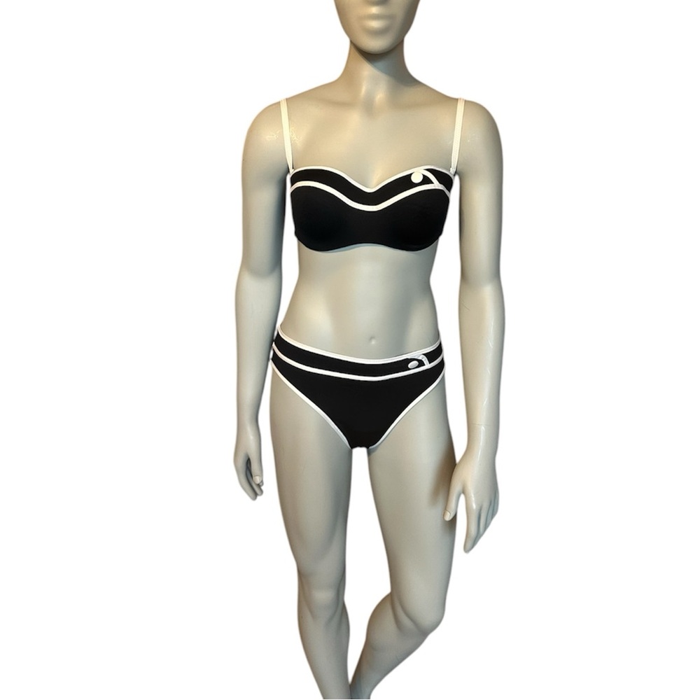 huit8 Swim Suit Black/White Top 36C & Bottoms Size M